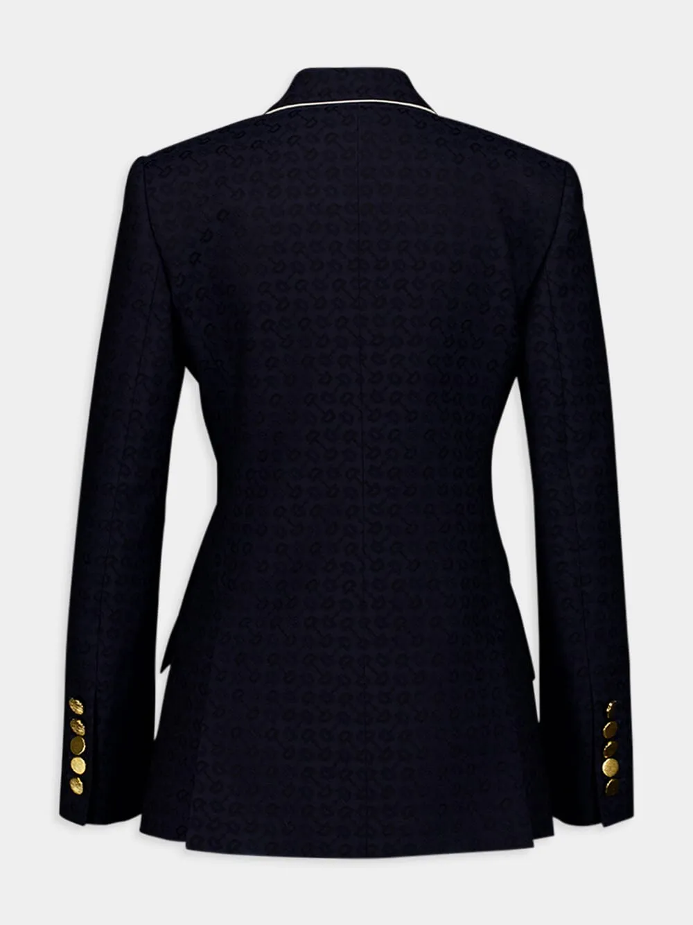 Double-Breasted Horsebit Cotton Jacquard Jacket