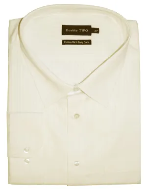DOUBLE TWO COTTON RICH EASY CARE SATIN STRIPED FORMAL SHIRT IN COLLAR SIZE 18" TO 23", 2 OPTIONS