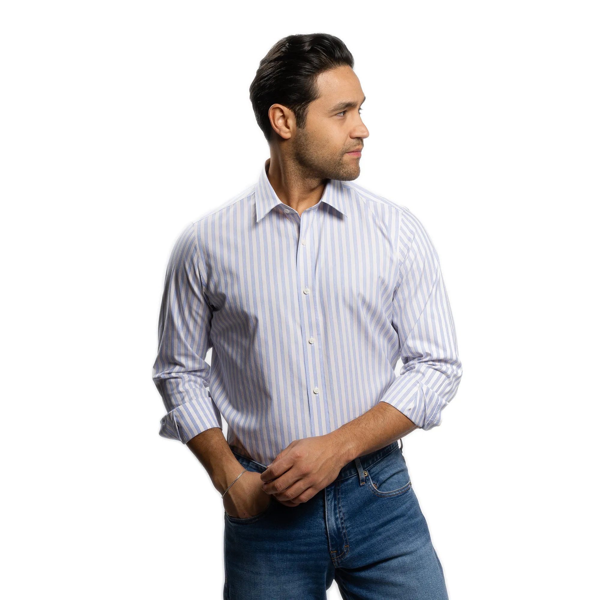 Easy Care Dress Shirt Standard Fit - Yellow Stripe