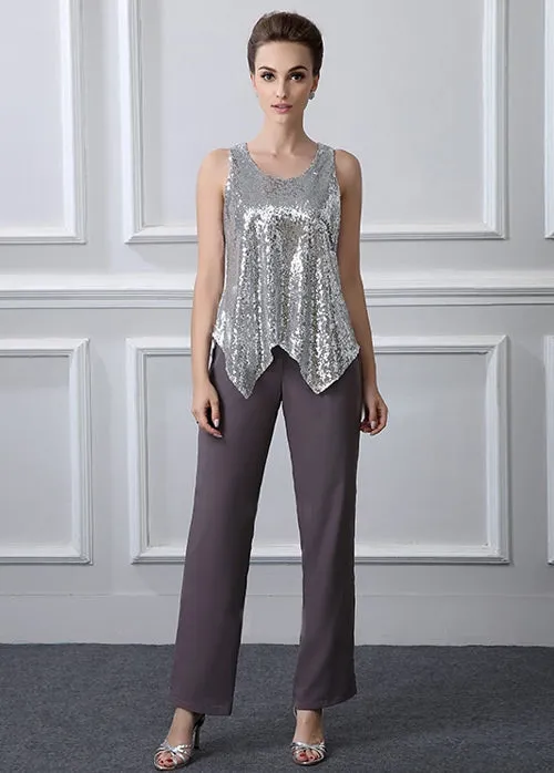 elegant Casual Vintage Long Sleeves Jewel Mother's suit