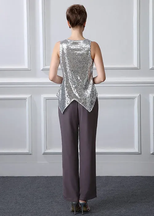 elegant Casual Vintage Long Sleeves Jewel Mother's suit