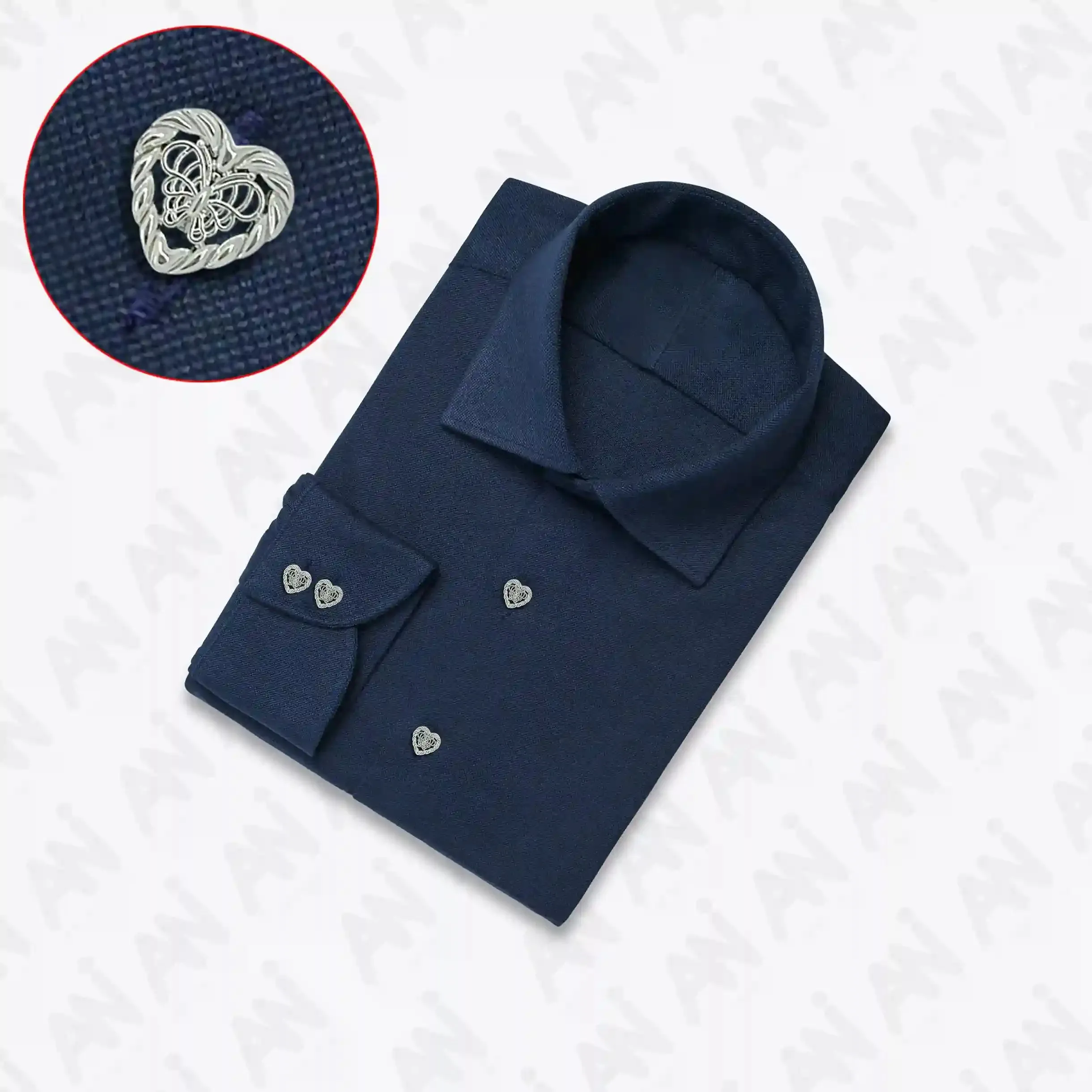 Elegant Heart Shape Metal Shirt Buttons
