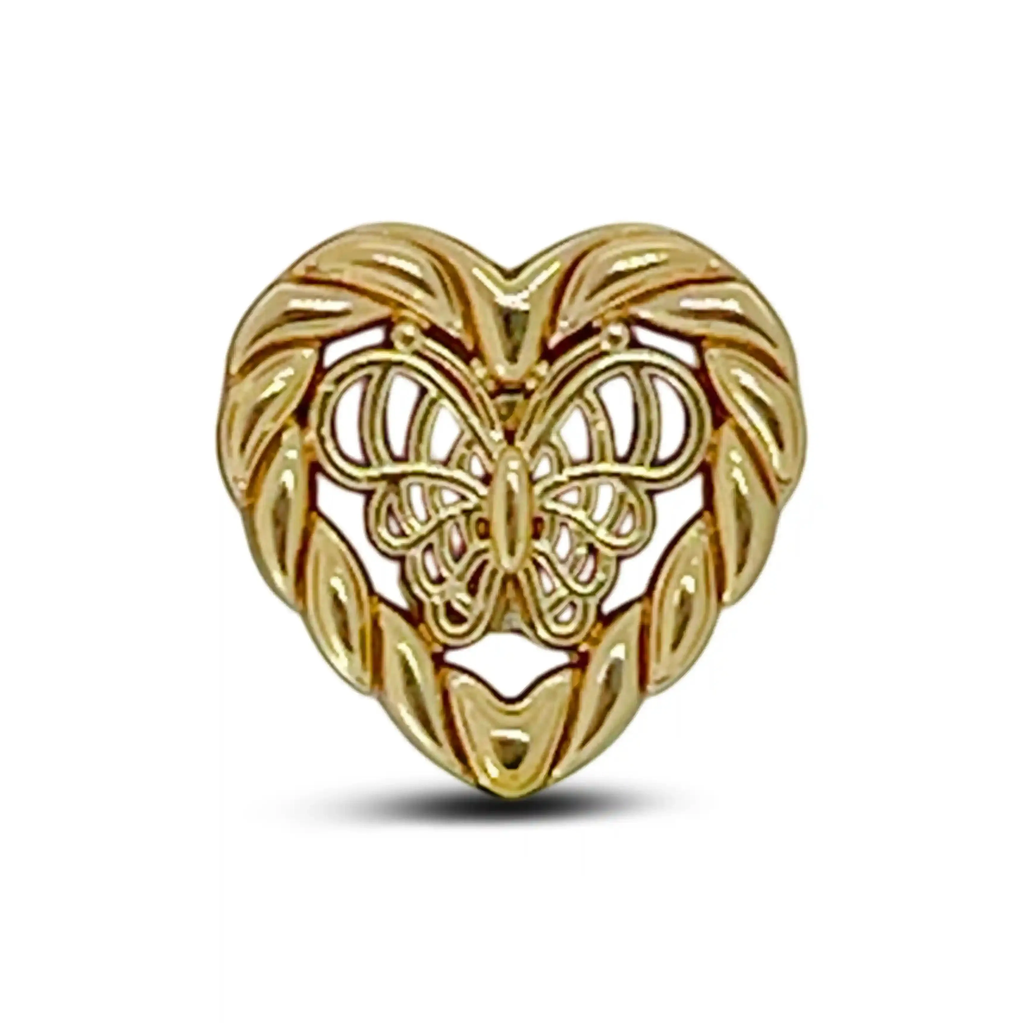 Elegant Heart Shape Metal Shirt Buttons