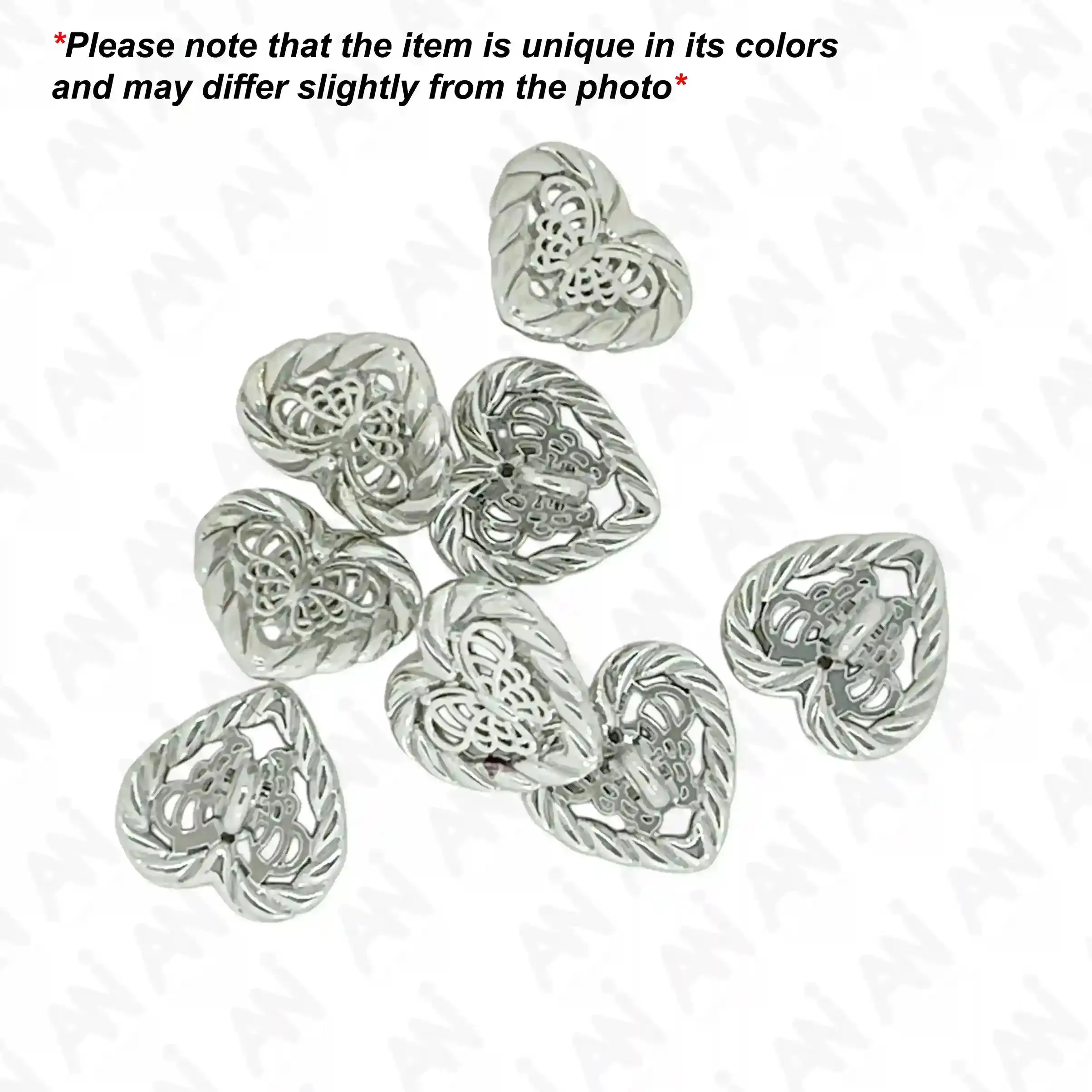 Elegant Heart Shape Metal Shirt Buttons