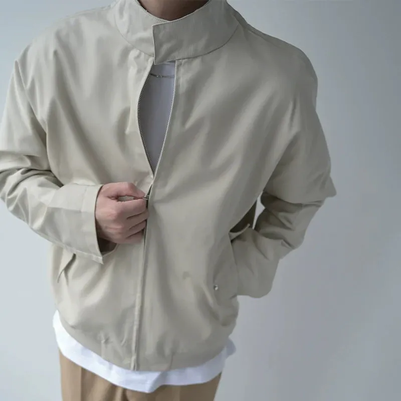 Elegant High Collar Zip-Up Jacket