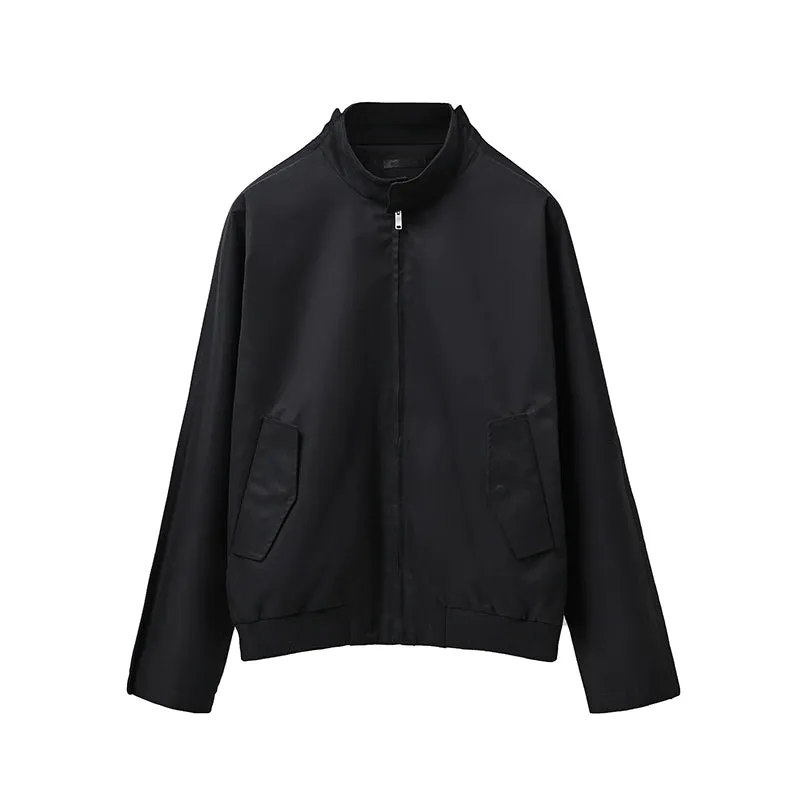 Elegant High Collar Zip-Up Jacket