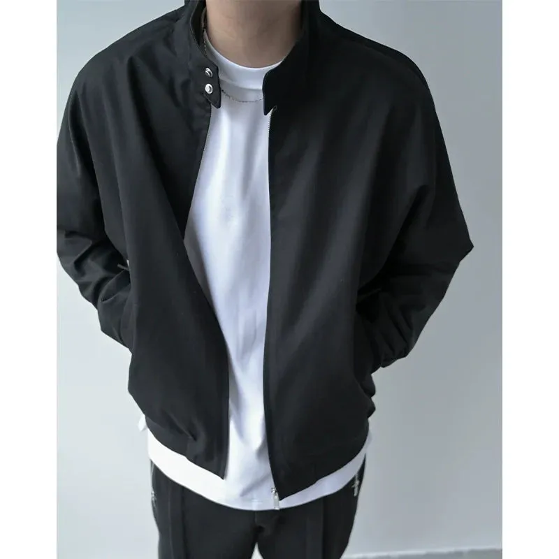 Elegant High Collar Zip-Up Jacket