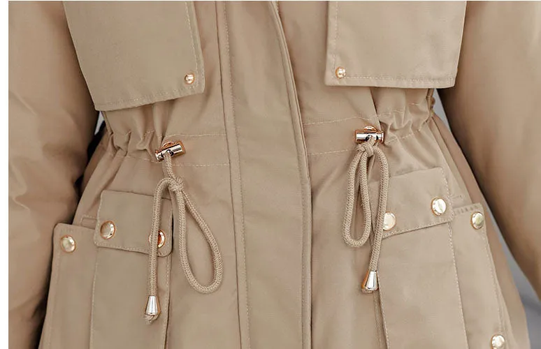 Elegant Hip-Length Fleece-Lined Parka for Winter