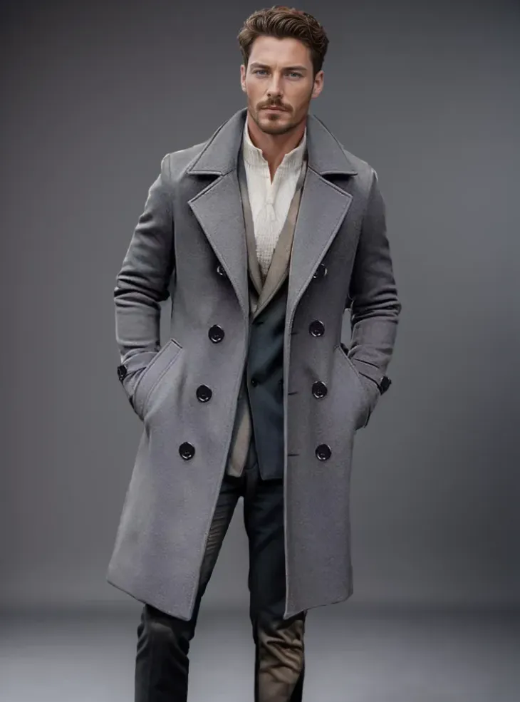 Elegant men's wool coat for cool days