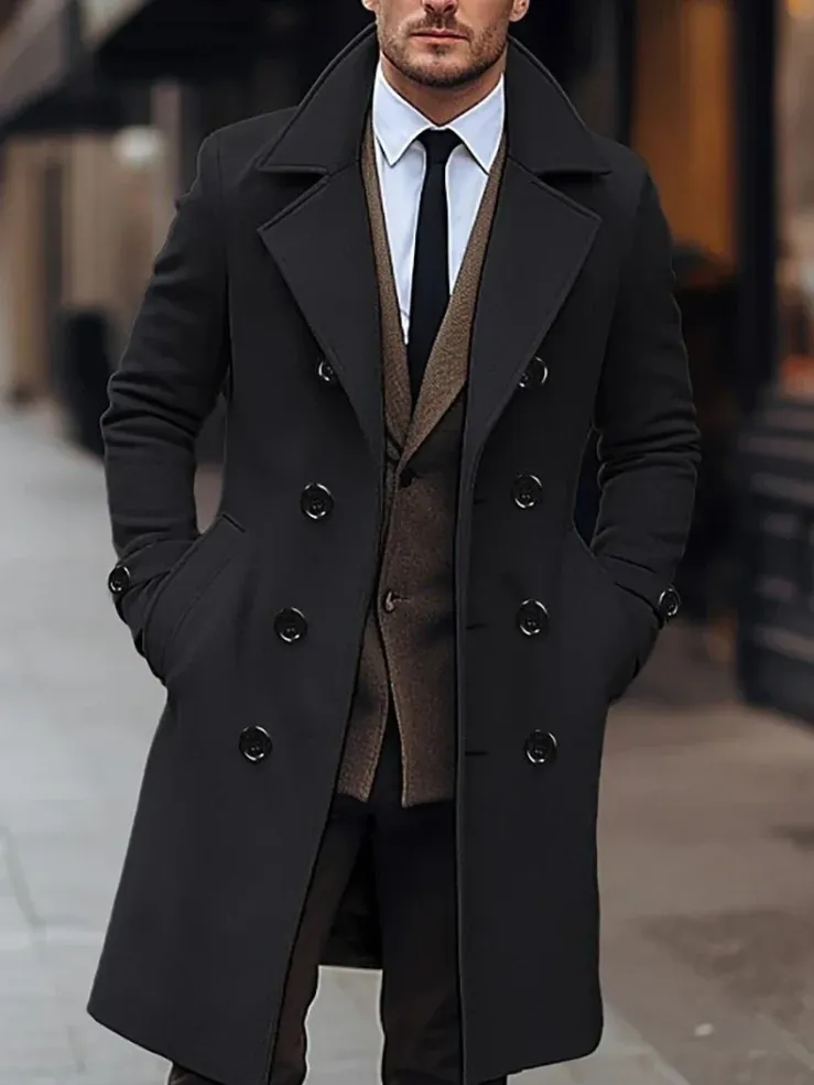 Elegant men's wool coat for cool days