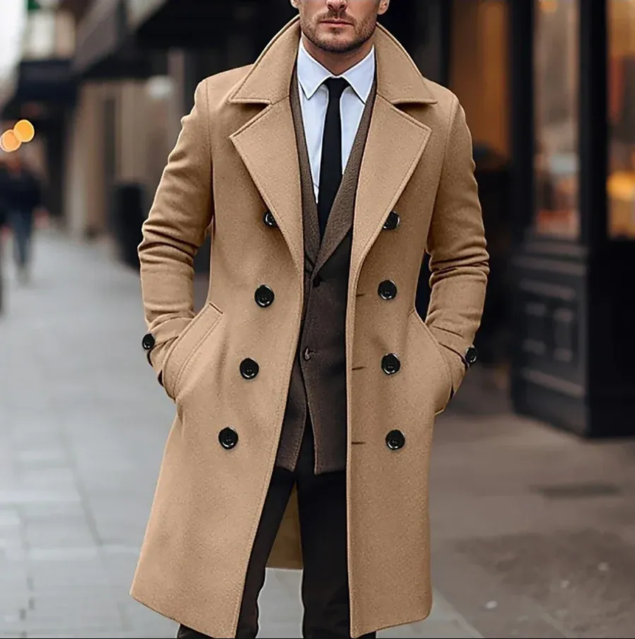 Elegant men's wool coat for cool days