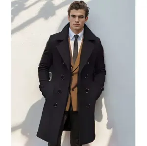 Elegant men's wool coat for cool days