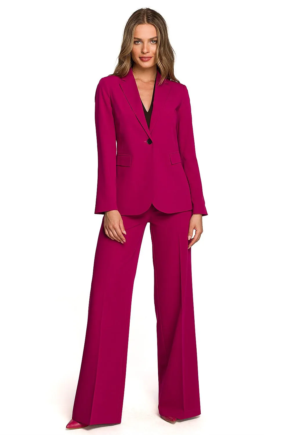 Elegant Tailored One-Button Jacket