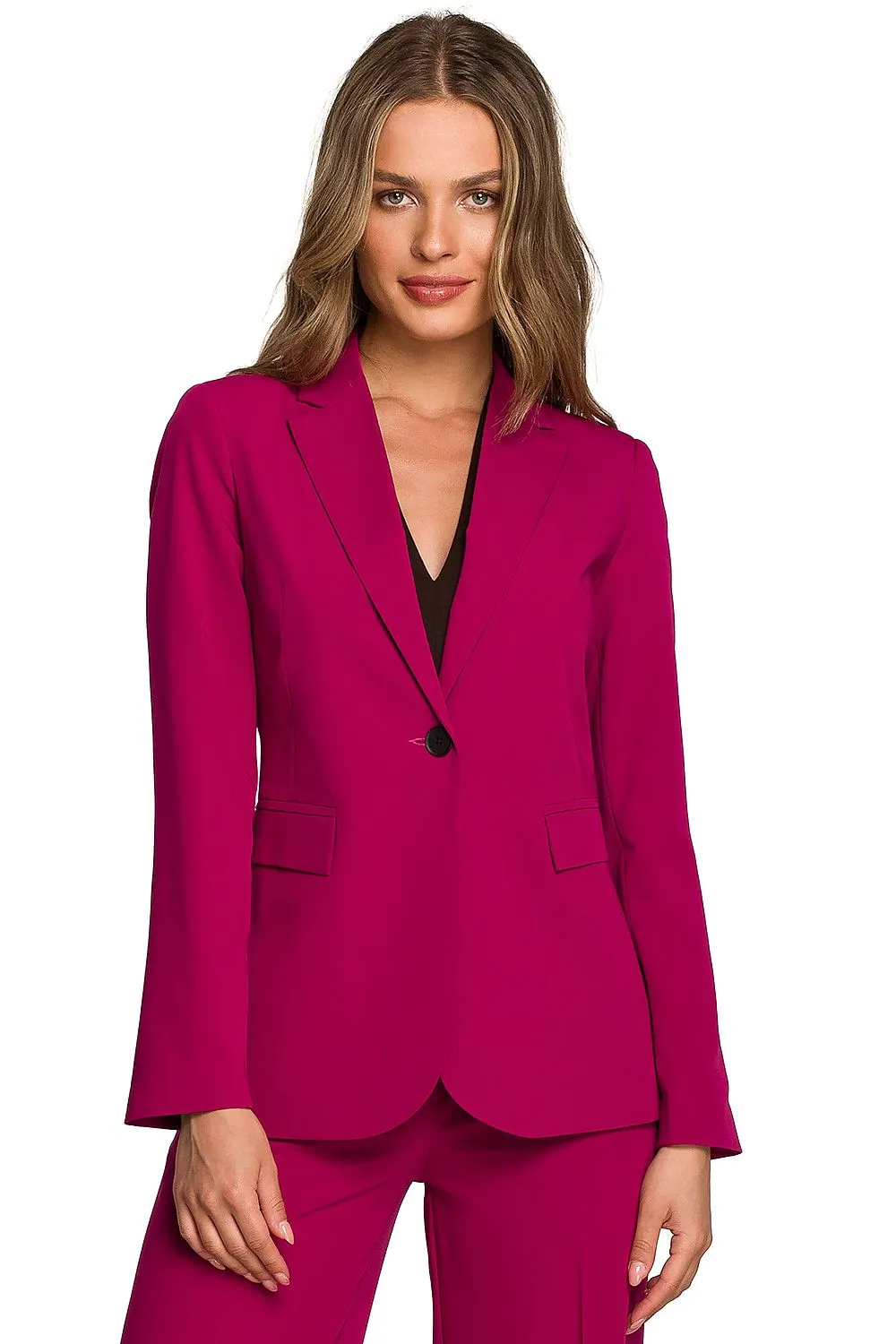Elegant Tailored One-Button Jacket
