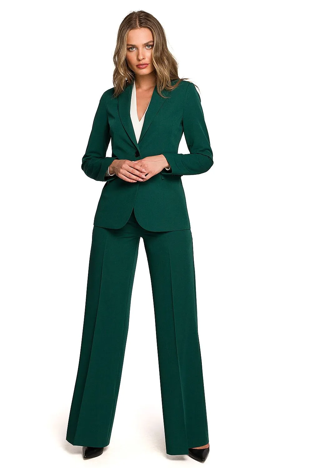 Elegant Tailored One-Button Jacket