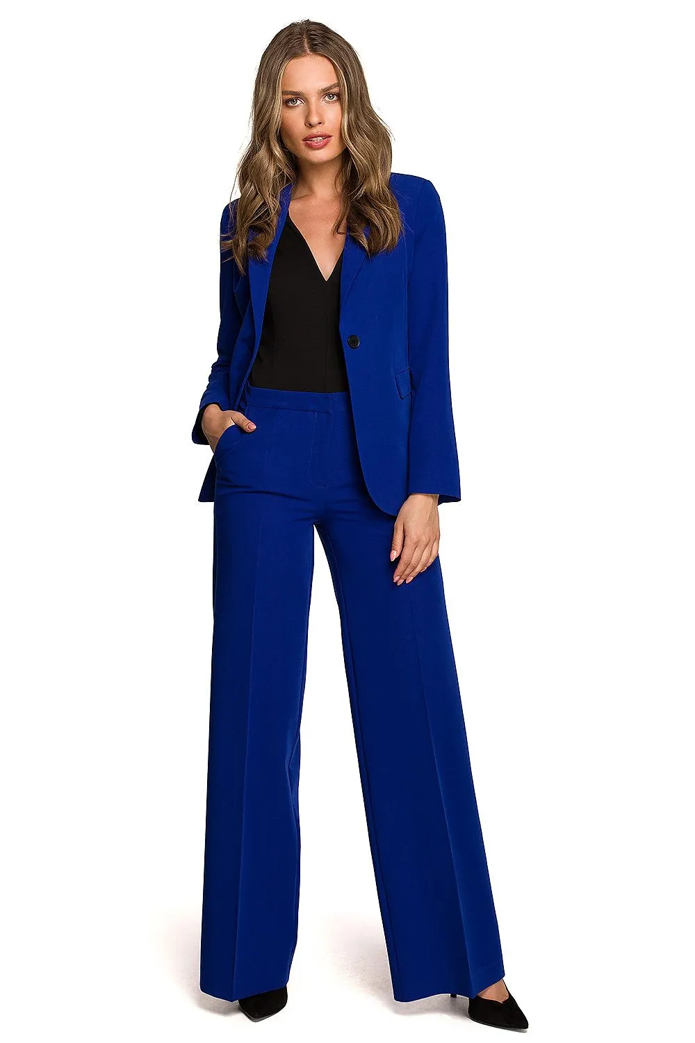 Elegant Tailored One-Button Jacket