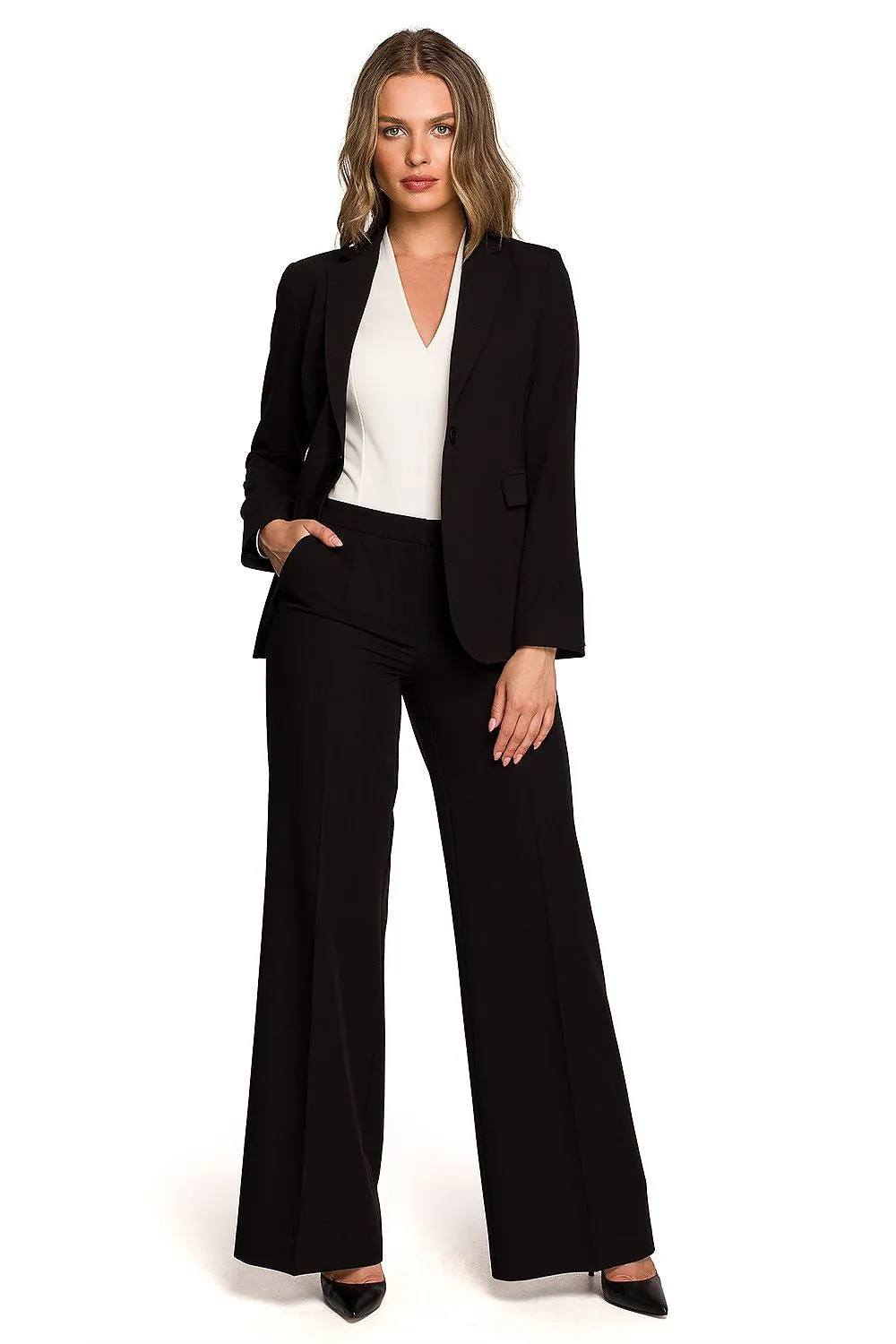 Elegant Tailored One-Button Jacket