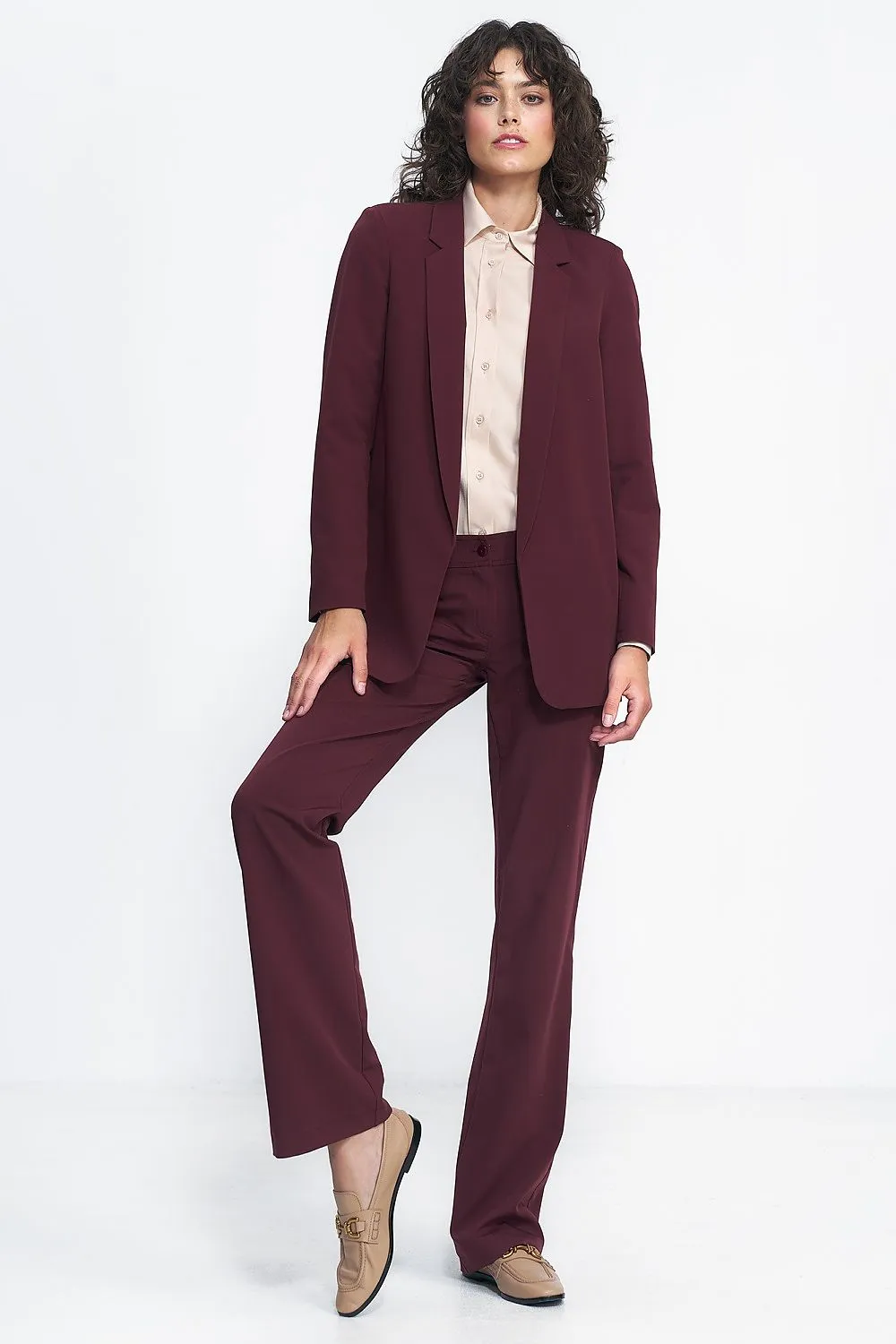 Elegant Unbuttoned Blazer Jacket