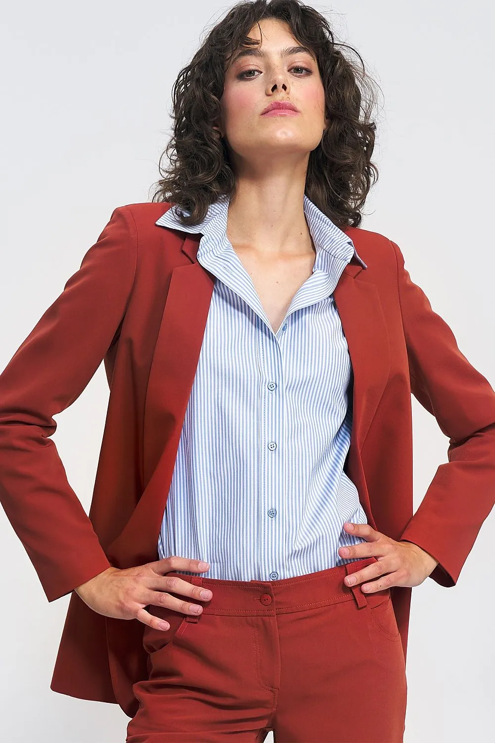 Elegant Unbuttoned Blazer Jacket