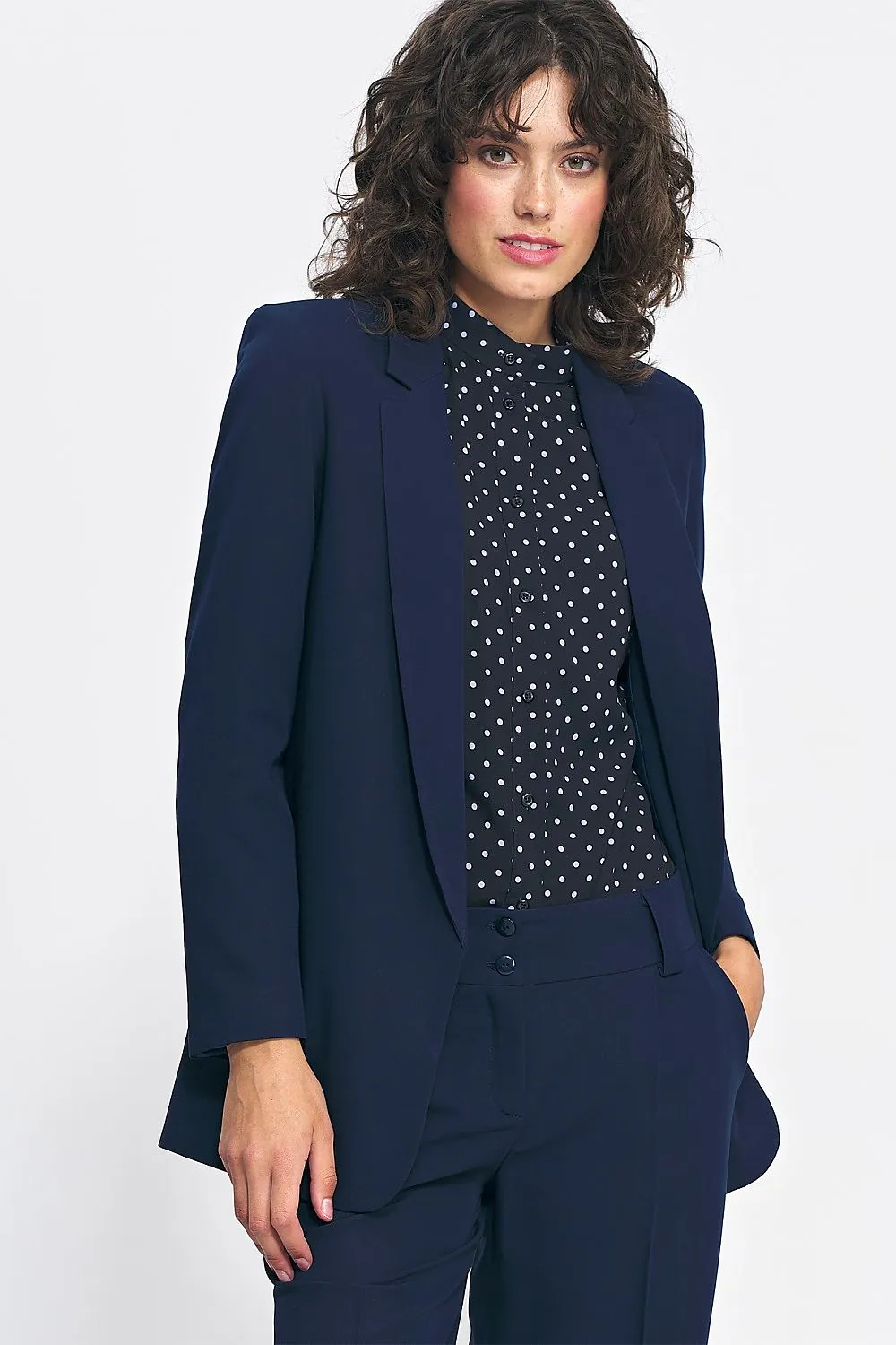Elegant Unbuttoned Blazer Jacket