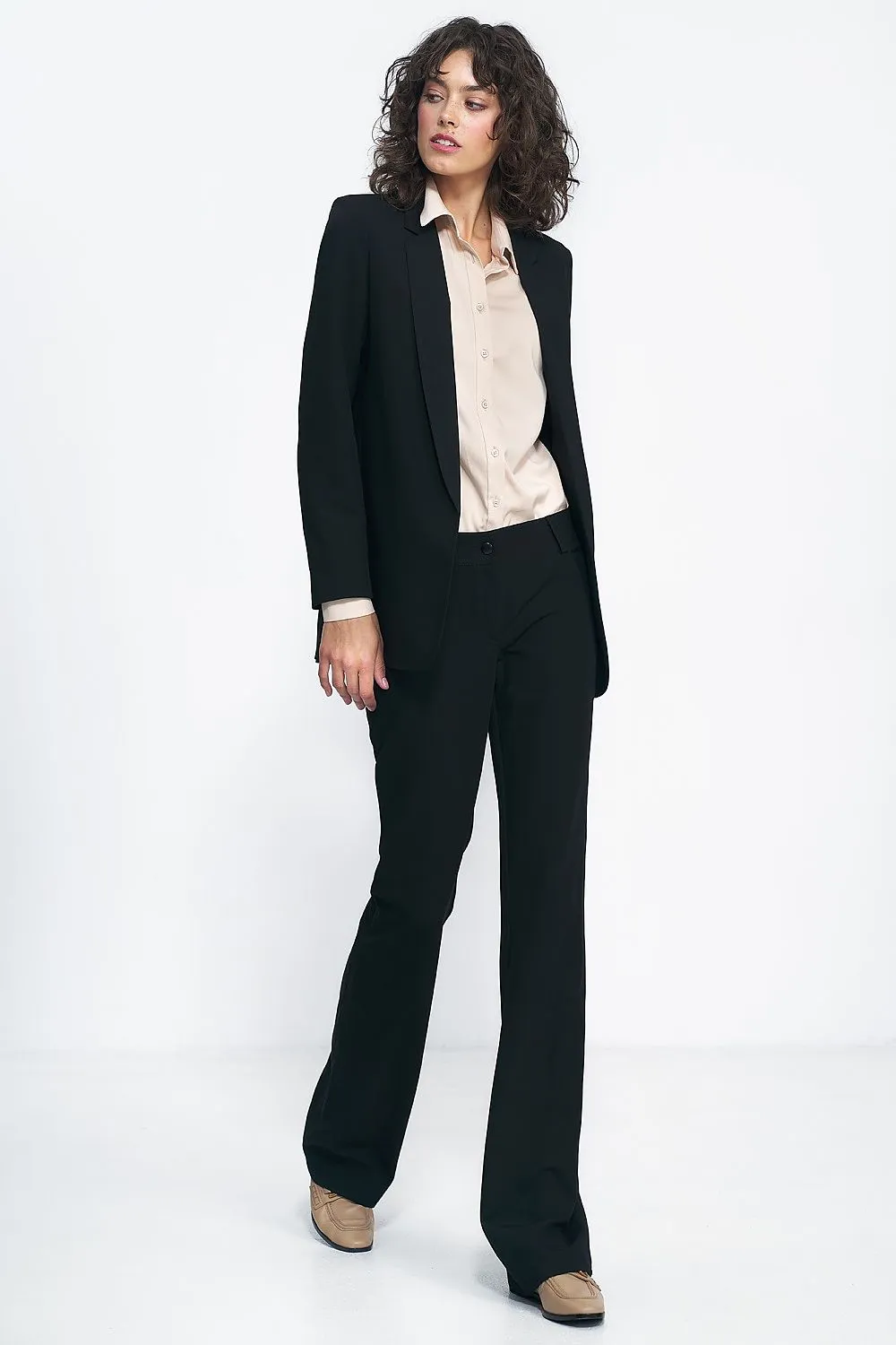 Elegant Unbuttoned Blazer Jacket