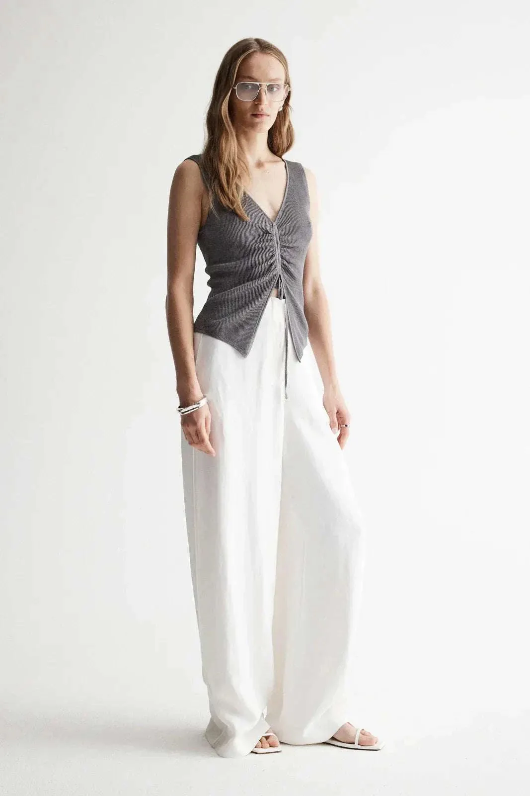 Elka Collective Laguna Knit Vest Dark Chrome Lurex