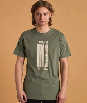 ELSK® BUNKERS BRUSHED MEN'S TEE  - DUSTY GREEN
