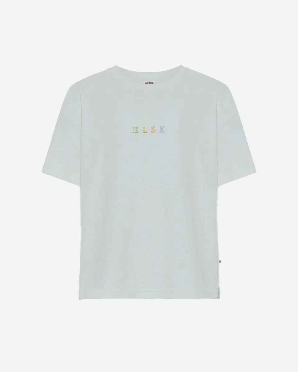 ELSK® PURE STROKE EMB THILDA TUNG TEE - SEA GREY
