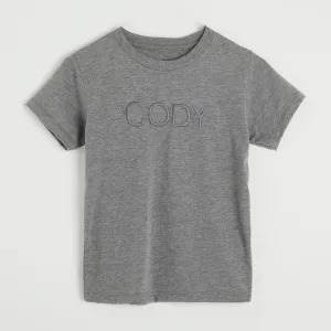 Embroidered Grey Mono T-shirt
