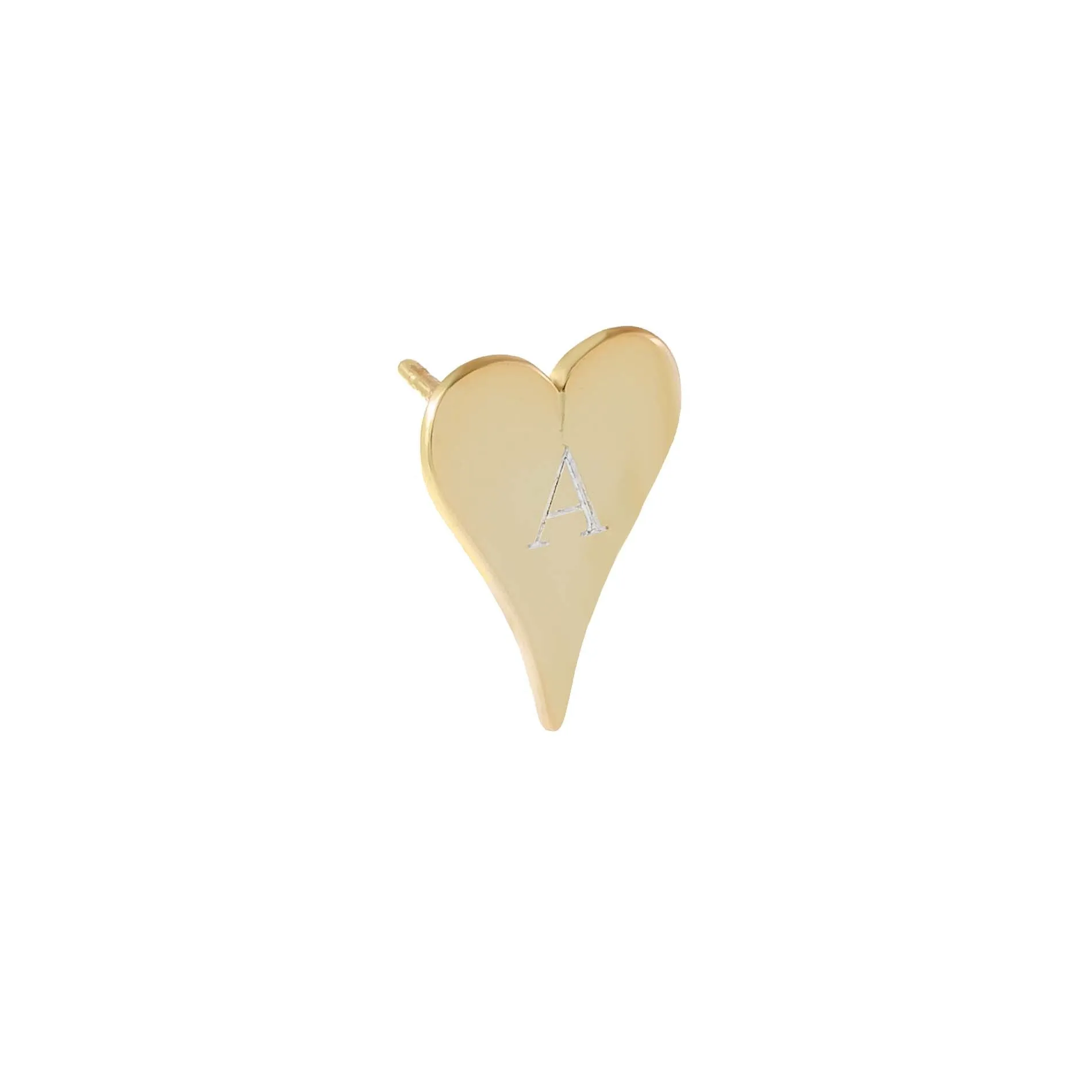 Engraved Heart Stud Earring