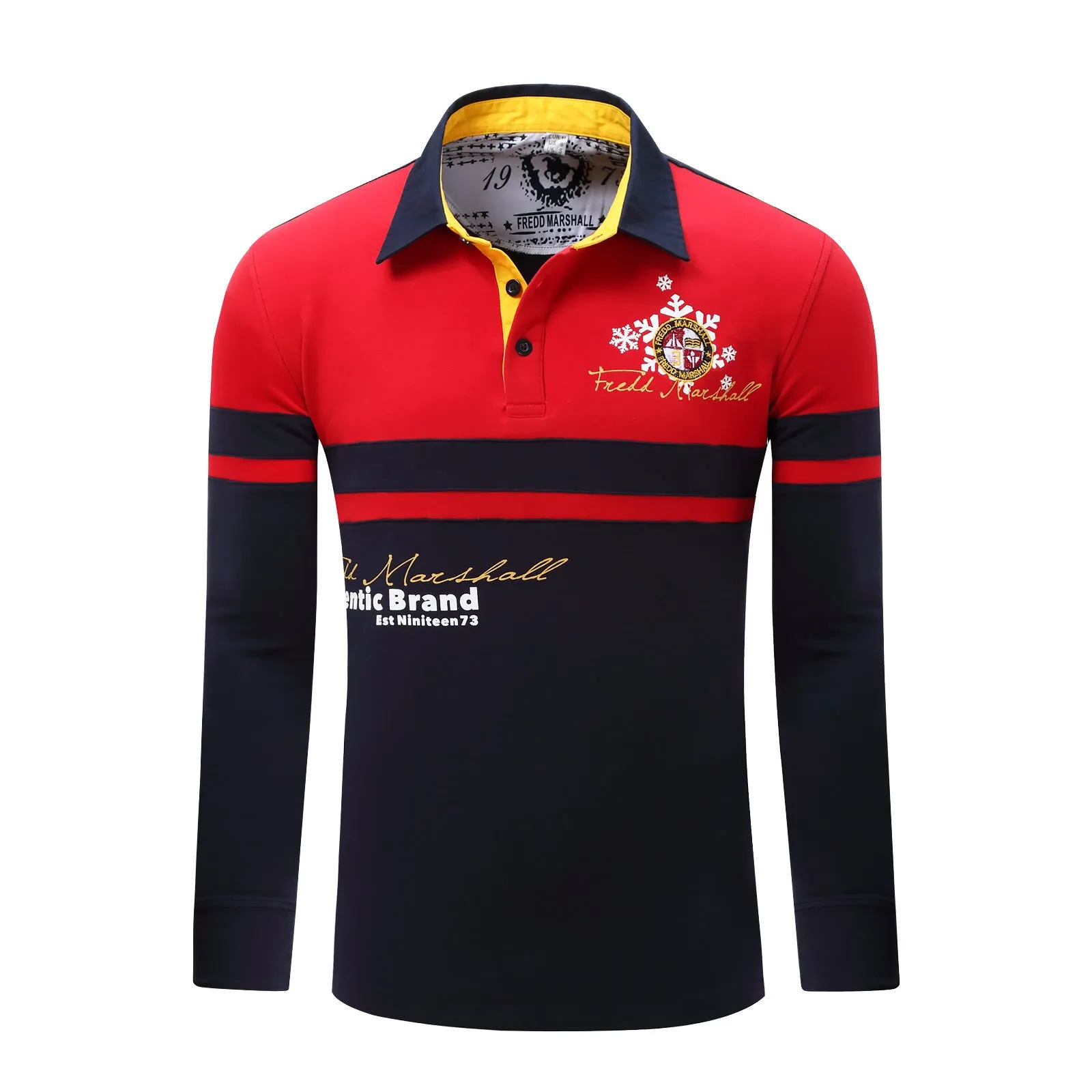 European & American Men's Long-Sleeved Polo Shirts