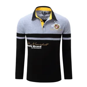 European & American Men's Long-Sleeved Polo Shirts