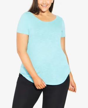 Evans Womens Lightweight Plus Size Slub T-shirt 214396