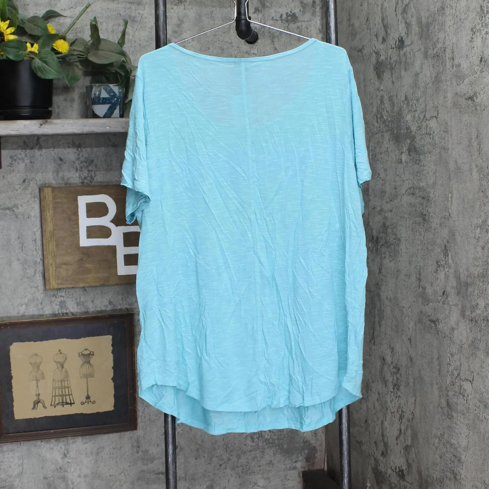 Evans Womens Lightweight Plus Size Slub T-shirt 214396