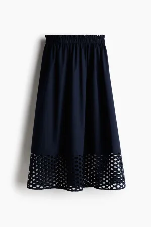 Eyelet-embroidered skirt