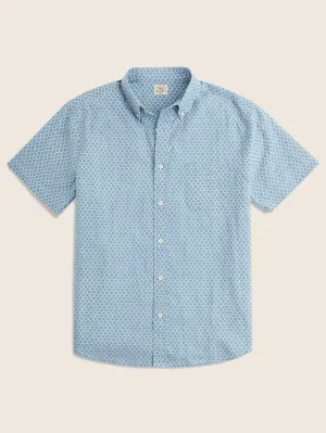 FAHERTY SHORT-SLEEVE PLAYA SHIRT IN FISHSCALE REDUX