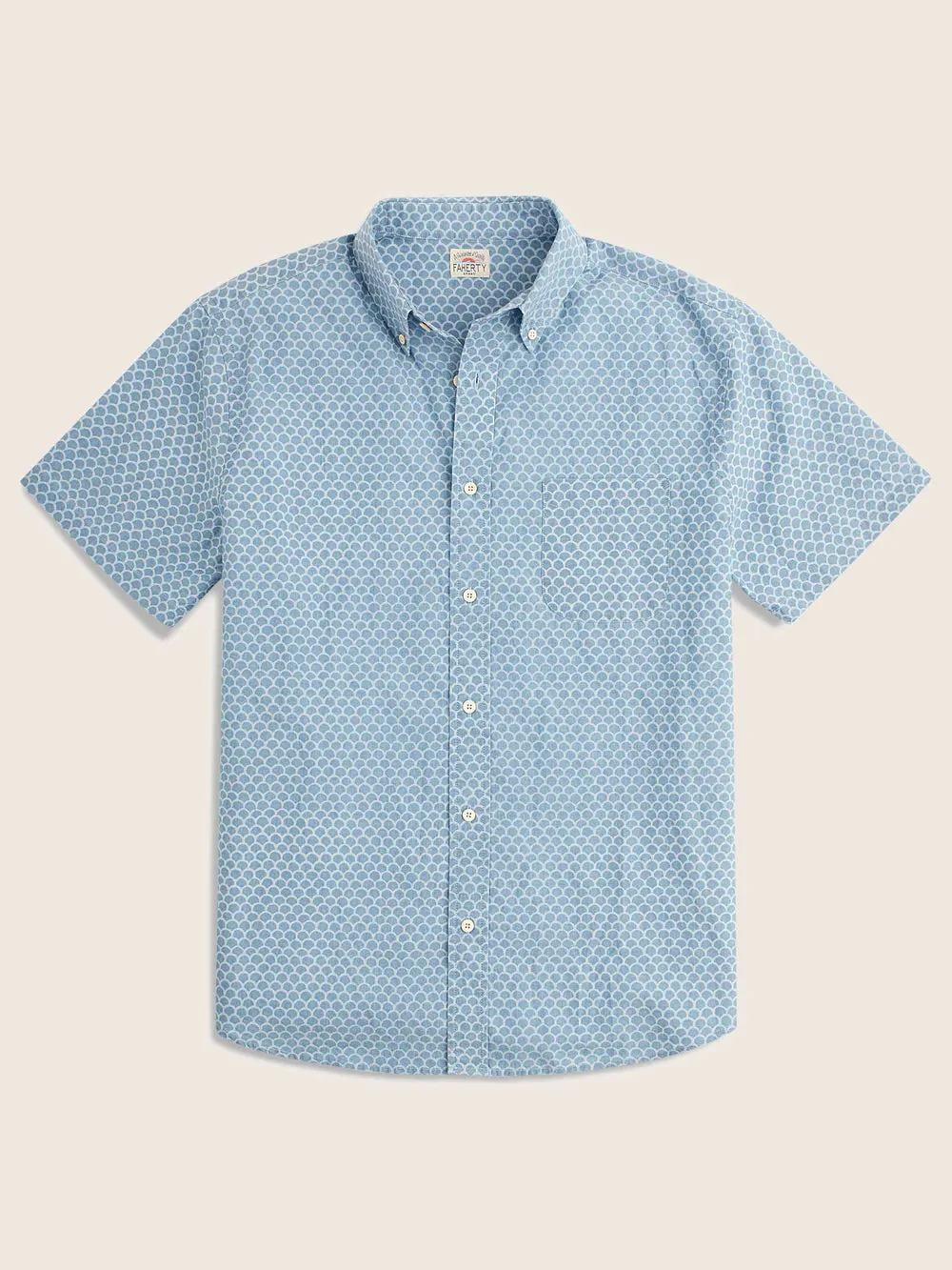FAHERTY SHORT-SLEEVE PLAYA SHIRT IN FISHSCALE REDUX