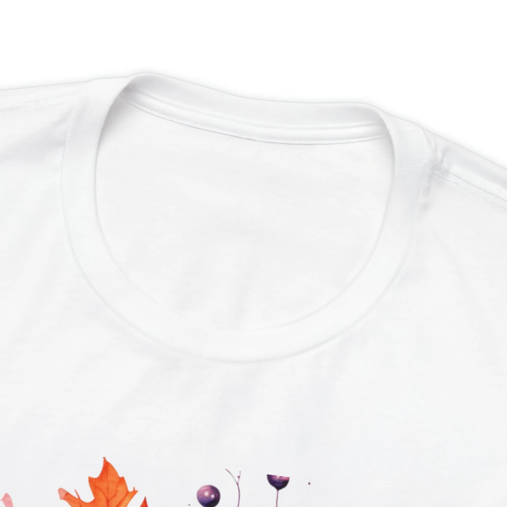 Fall Pumpkin & Leaves T-Shirt | Orange and Purple Fall Tee |  Bella Canvas 3001 Unisex |  Fall Short Sleeve Tshirt