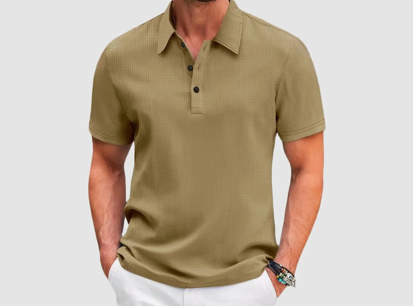 FitVille Men's Breathable Mesh Polo Shirt