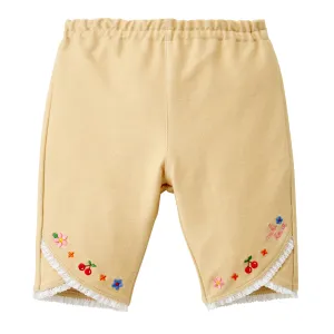 Floral Charm Stretch Shorts with Lace Trim