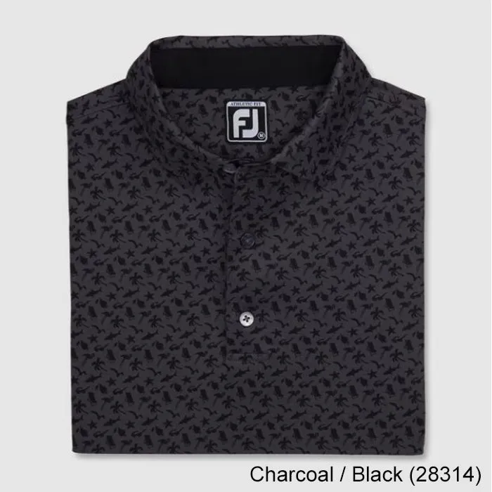 FootJoy Athletic Fit Beach Print Lisle Self Collar