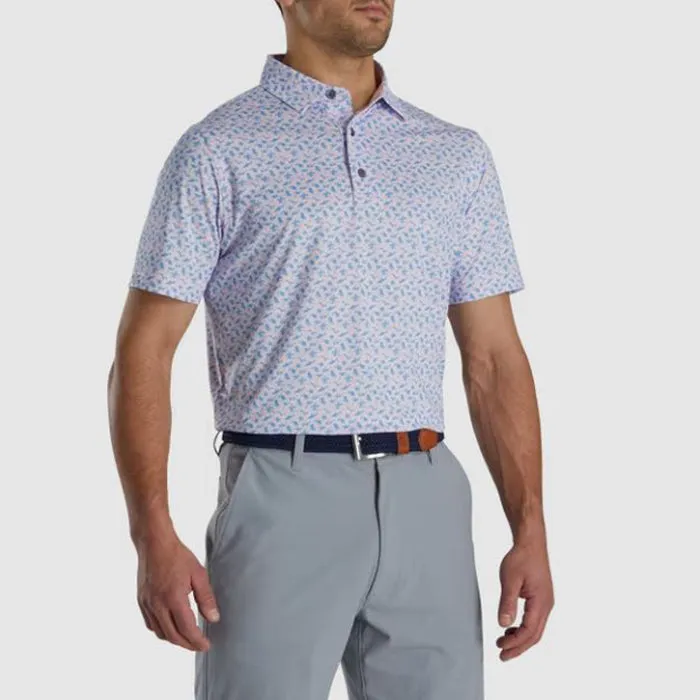 FootJoy Athletic Fit Beach Print Lisle Self Collar