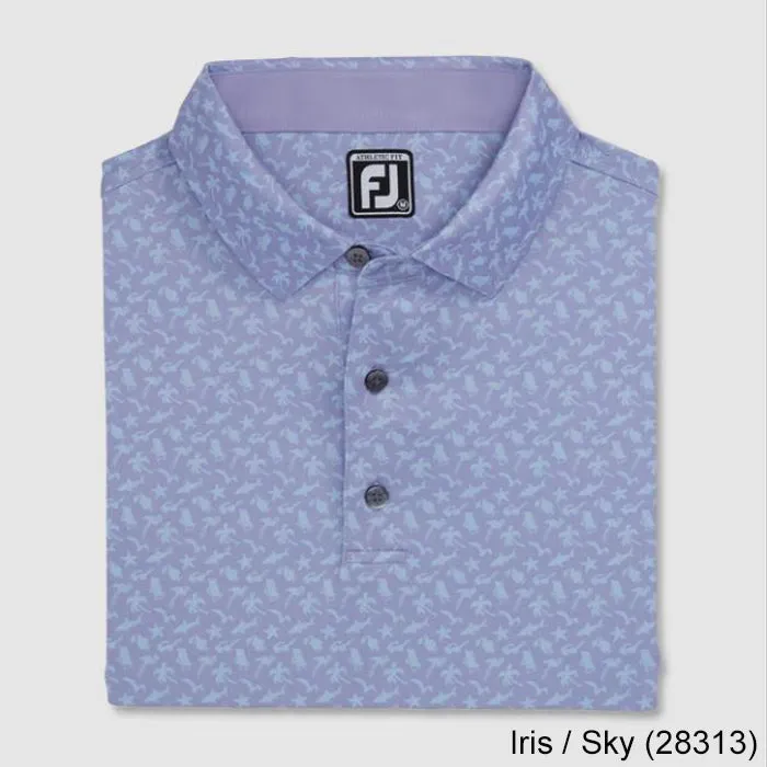 FootJoy Athletic Fit Beach Print Lisle Self Collar