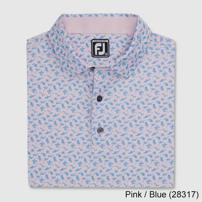 FootJoy Athletic Fit Beach Print Lisle Self Collar