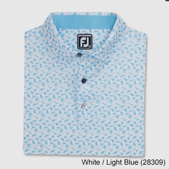 FootJoy Athletic Fit Beach Print Lisle Self Collar