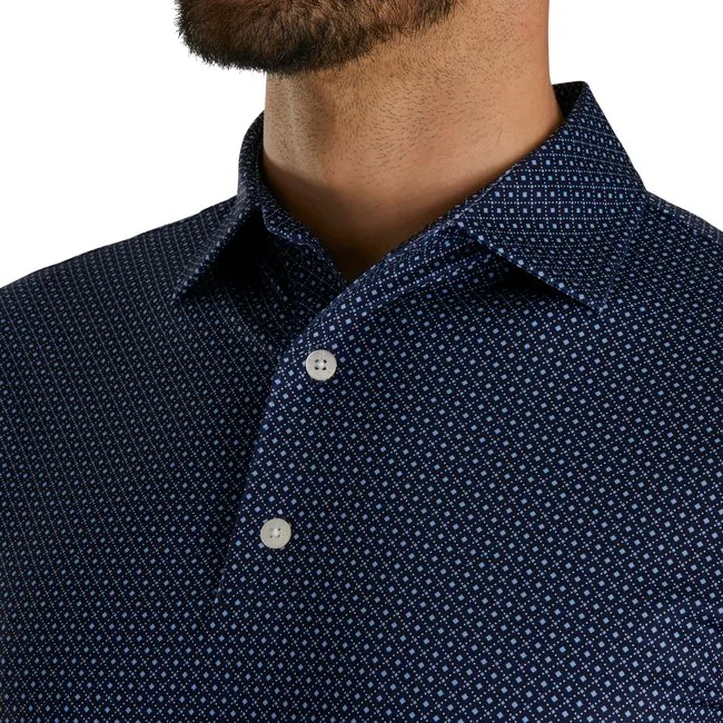 FootJoy Men's Dot Geo Print Lisle Self Collar