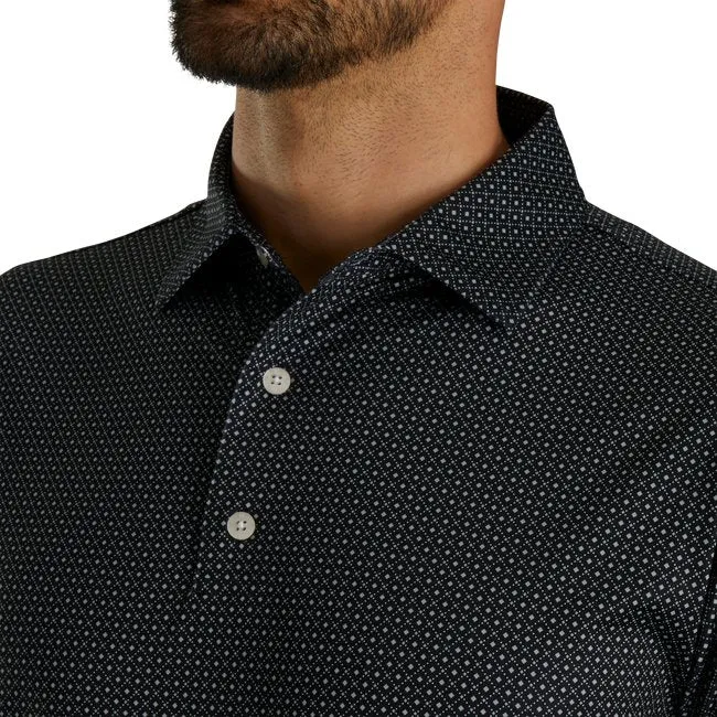 FootJoy Men's Dot Geo Print Lisle Self Collar