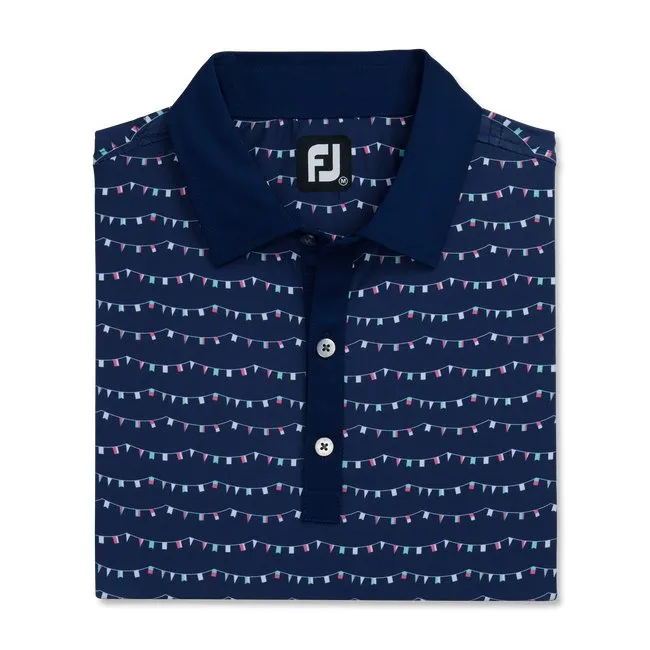FootJoy Men's Flag Banner Print Lisle Self Collar