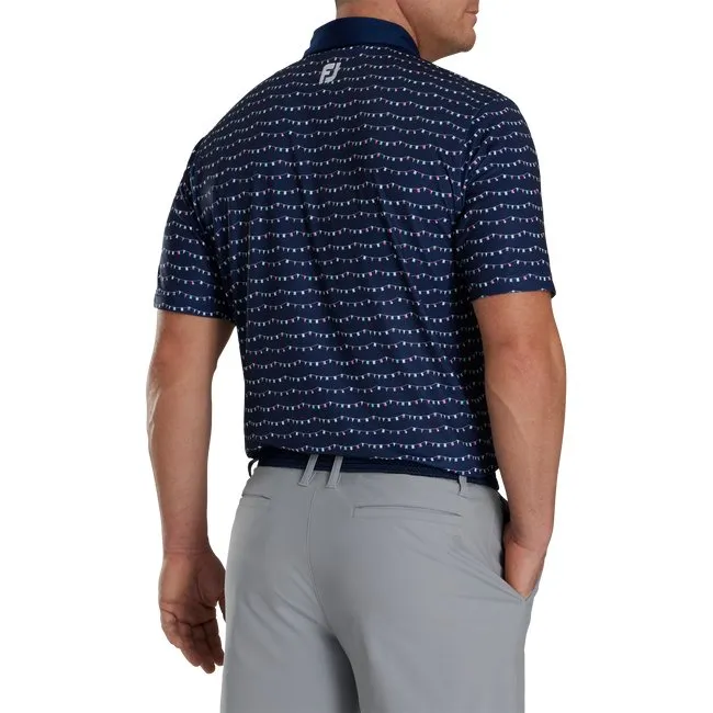 FootJoy Men's Flag Banner Print Lisle Self Collar
