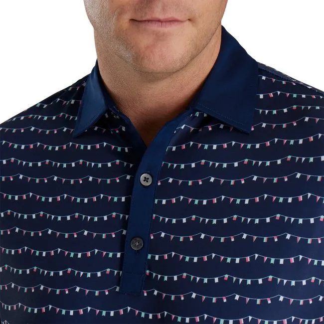 FootJoy Men's Flag Banner Print Lisle Self Collar